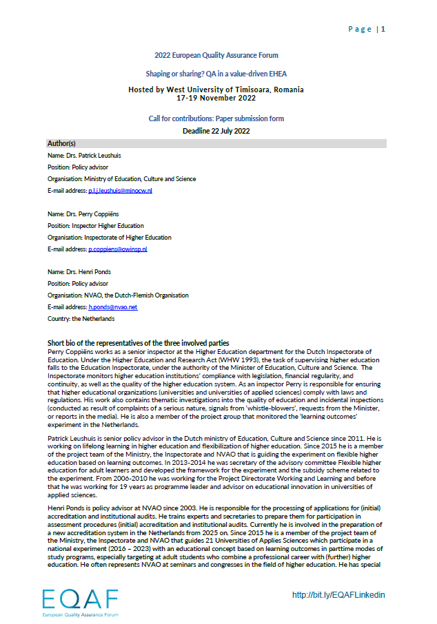 Flexible higher education for adult learners: a national experiment for adult students in higher education in the Netherlands with a new educational concept based on learning outcomes and learning path independency (2016 – 2023)