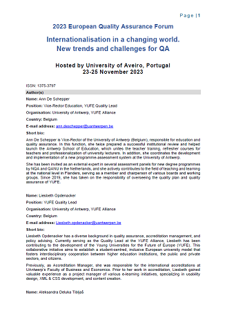 Building a sustainable quality assurance system for university alliances: the YUFE approach