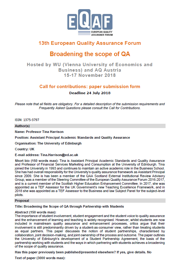 Broadening the Scope of QA through Partnership with Students