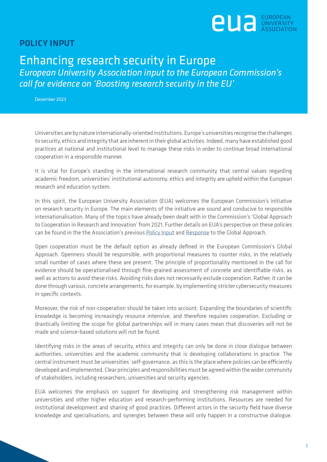 Enhancing research security in Europe