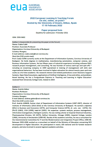 Problem-based Learning Approach to the Curriculum Design of a Hybrid Business Information Systems Education 