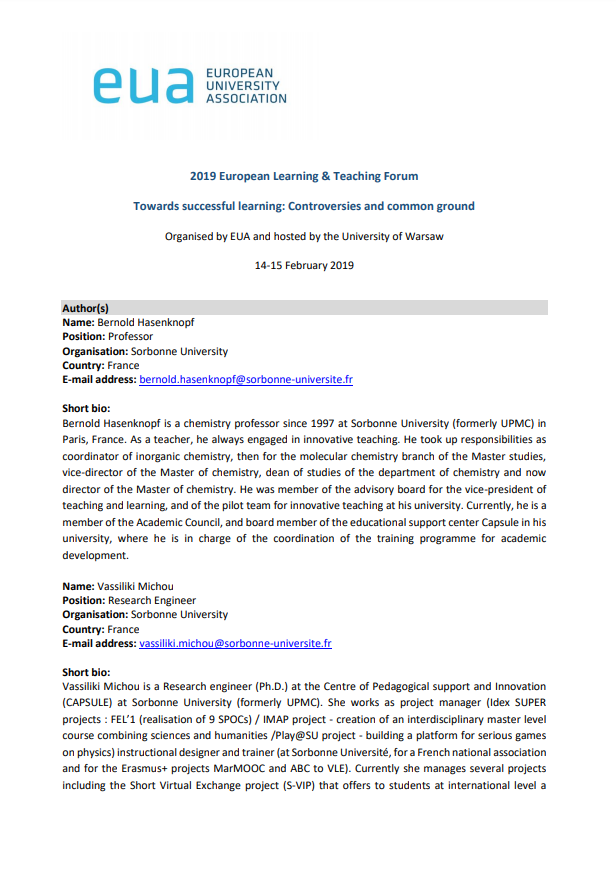 Sharing the ABC approach to learning design across three European universities