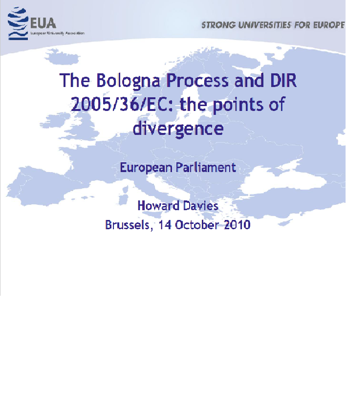 The Bologna Process and DIR 2005/36/EC: the points of divergence