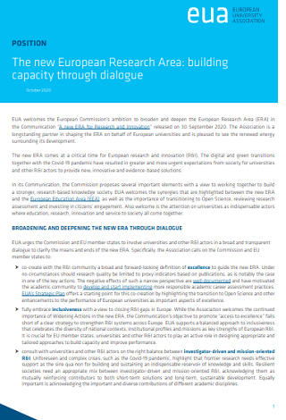 The new European Research Area: building capacity through dialogue
