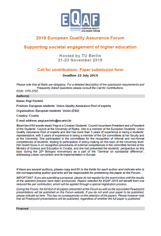 Quality assurance within student representation in Croatia: breaking the barriers between academia and community