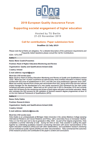 A Study of the Relationship between Societal Engagement and Quality Assurance in Irish HEIs 